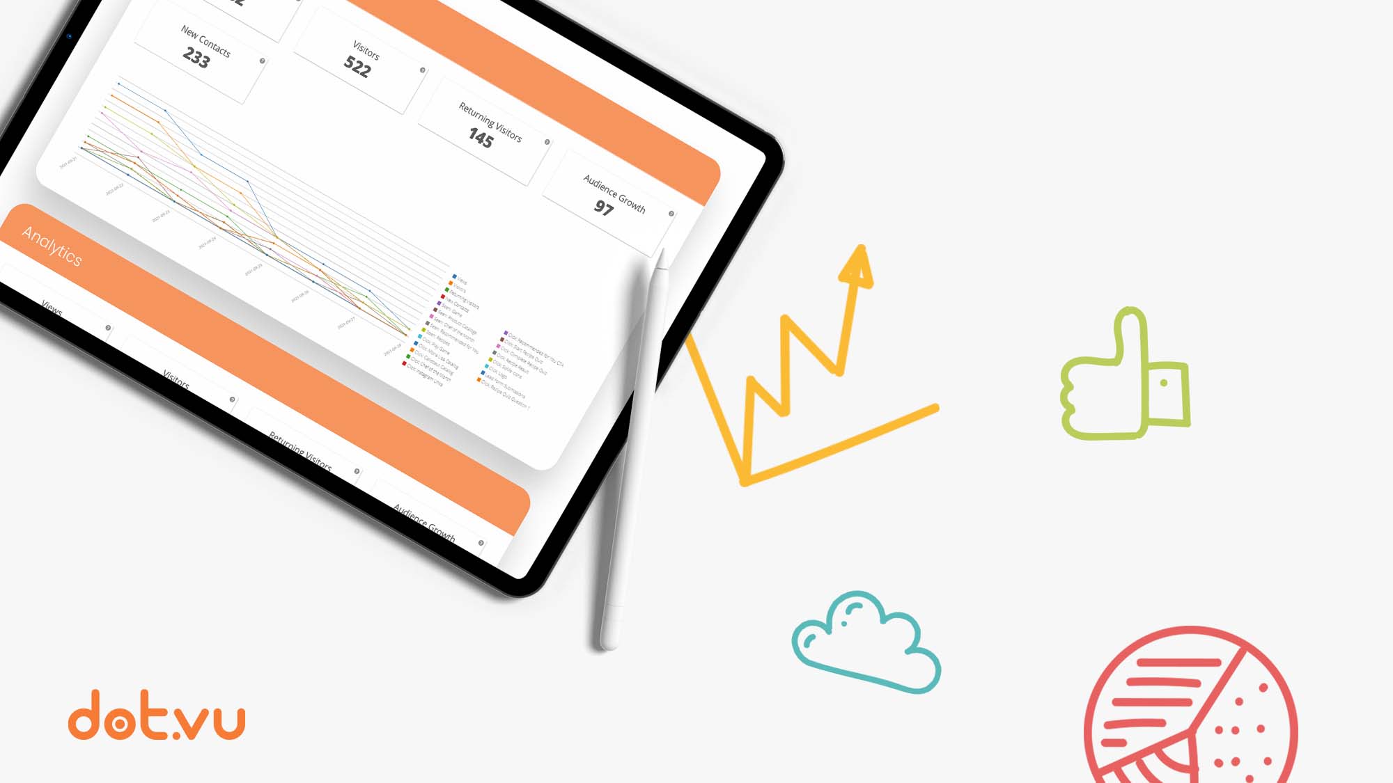 Dot.vu Analytics gives you the tools to track any interaction that is important for your business. Uncover new insights and get to know your customers.