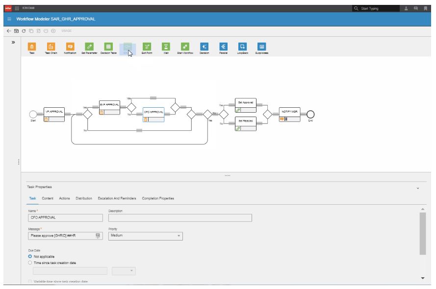 Infor CloudSuite Industrial workflow modeler
