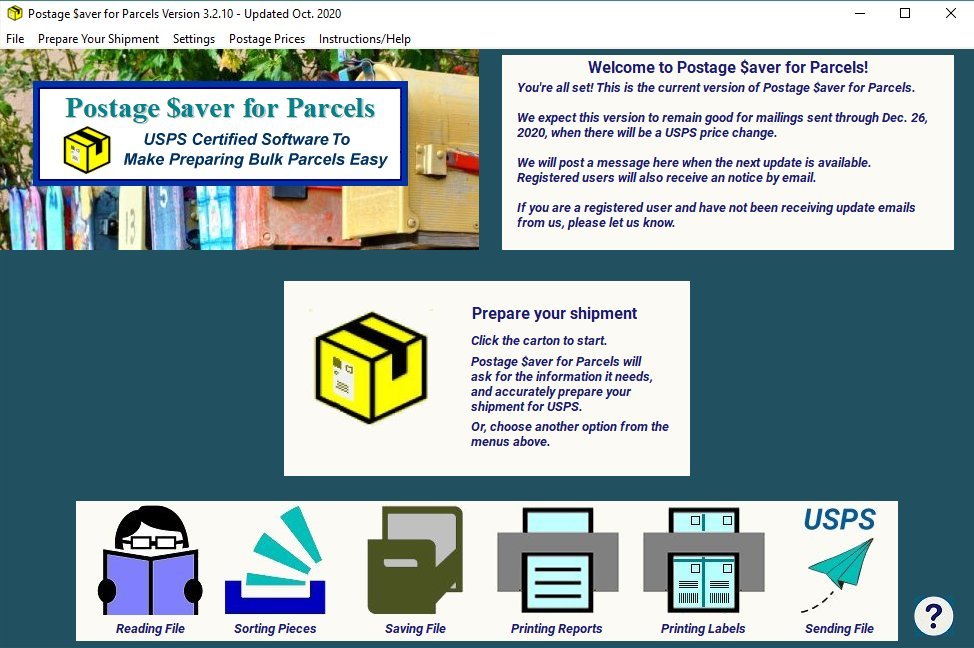 Postage Saver for Parcels screenshot: Postage Saver for Parcels Platform