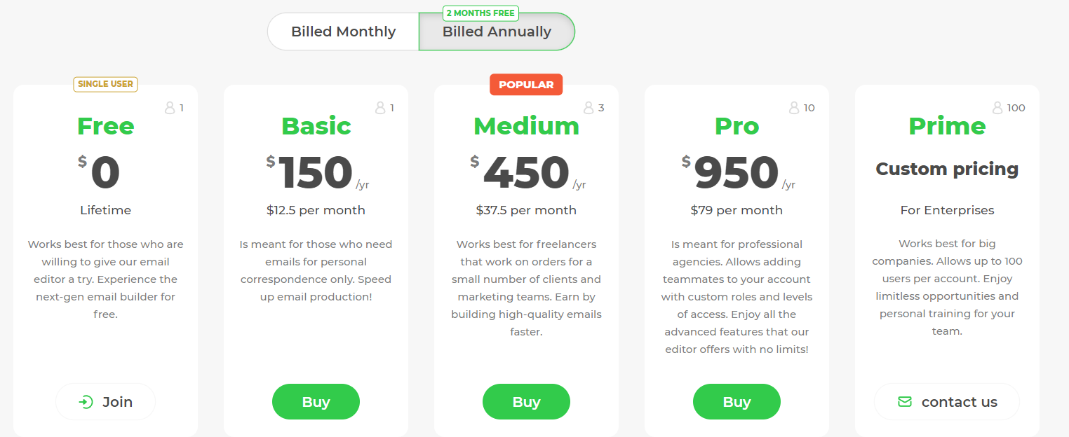 Stripo.email Software - Stripo.email Pricing