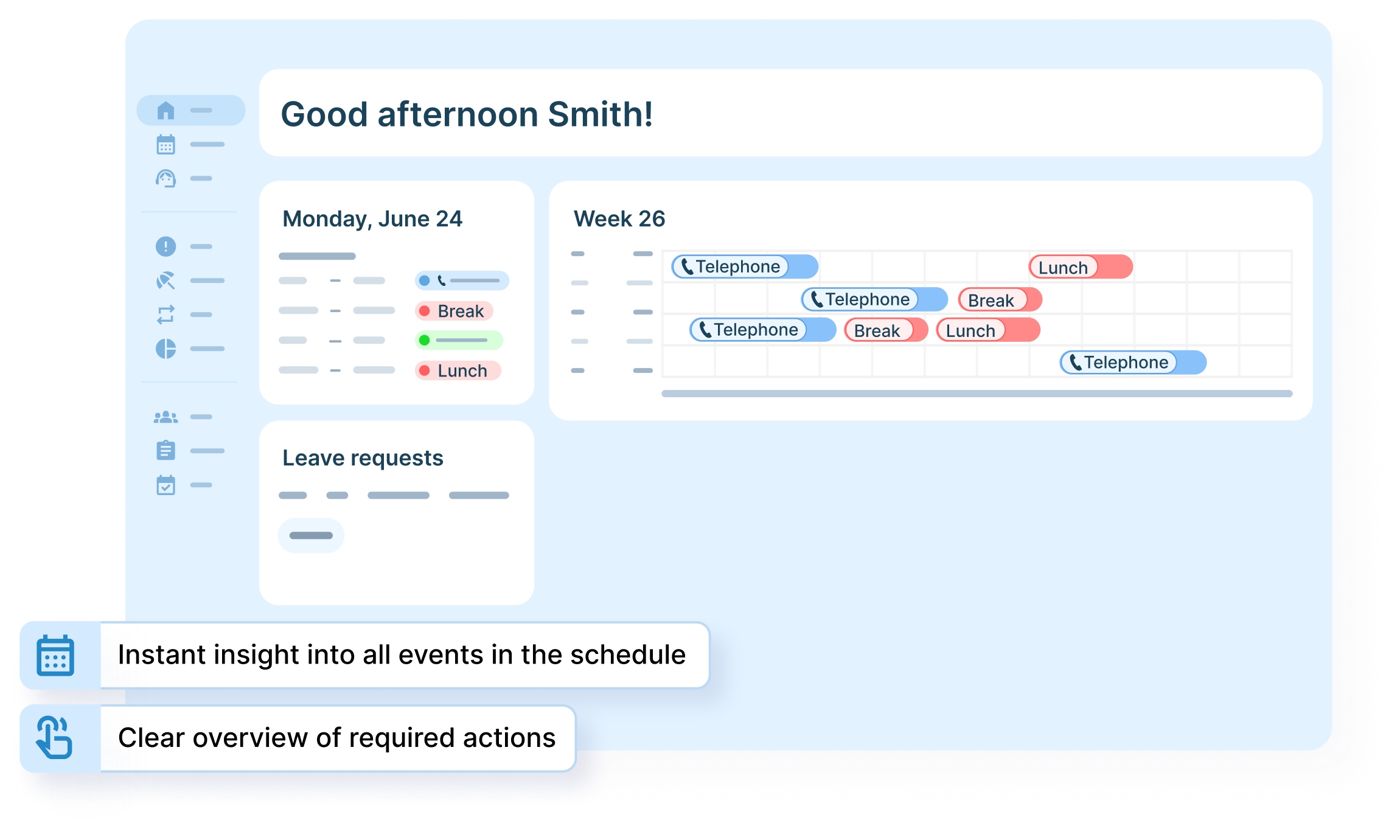 Teamlead screenshot: Agent personal dashboard.