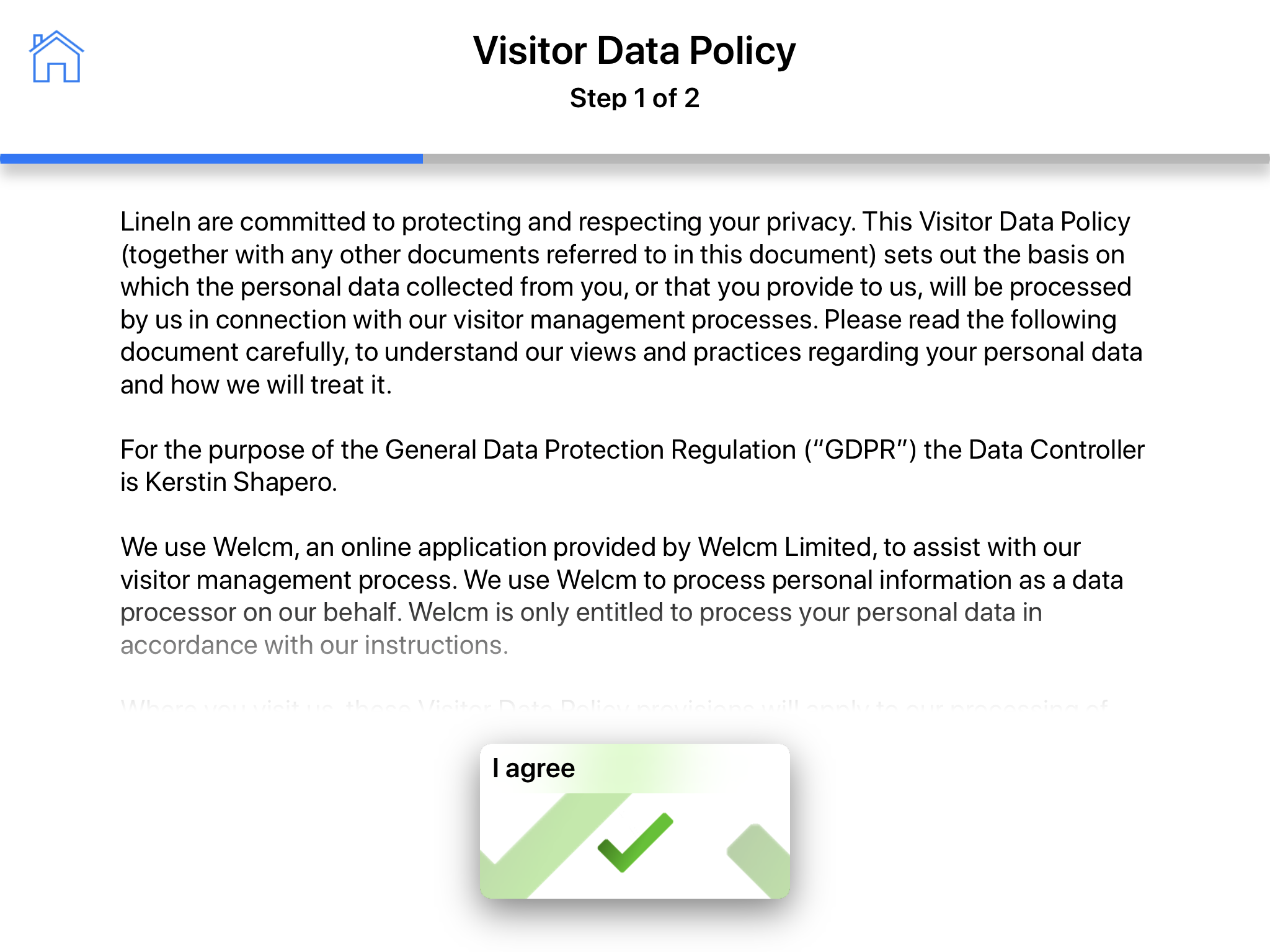 Visitor data policy