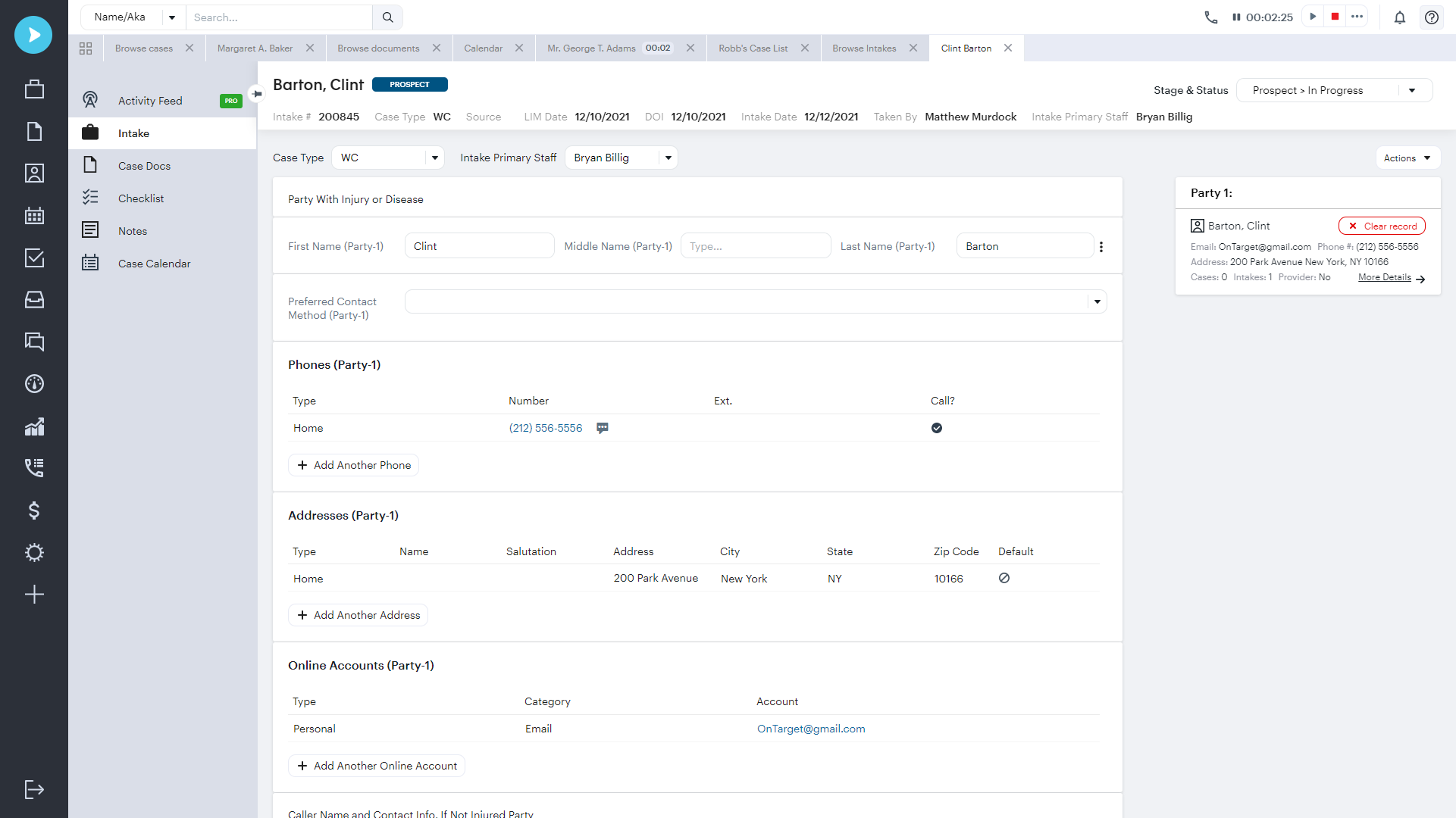 Seamlessly manage client intakes with fully-native intake capabilities