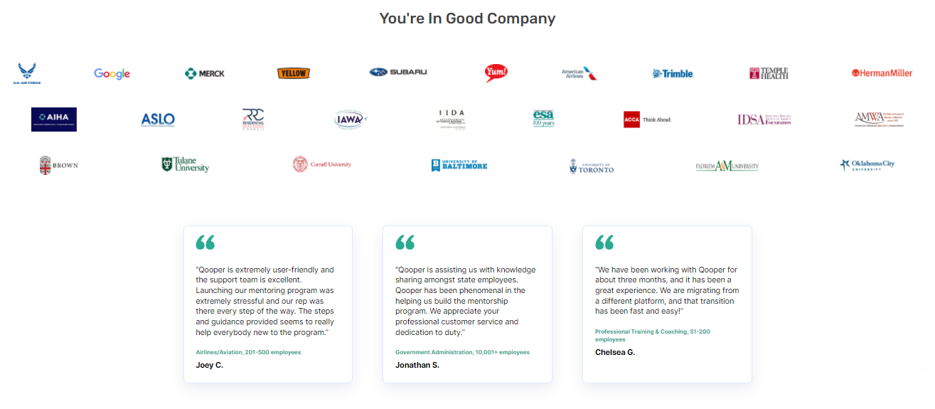 Qooper Software - You're in Good Company