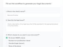 Documate Software - Lawyers can insert relevant clauses to the document templates