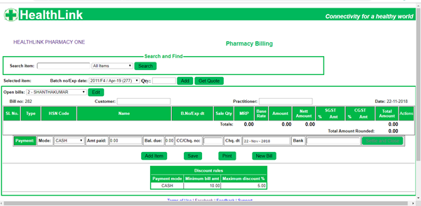 Pharmacy billing