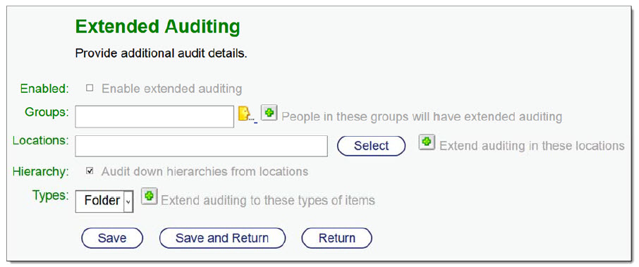 Content Suite Security and Productivity Pack extended Auditing