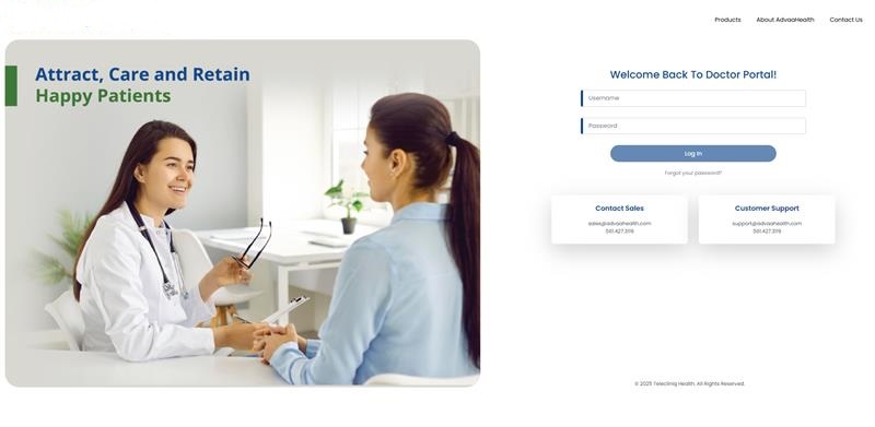 Advaa Health screenshot: Advaa Health Portal Login