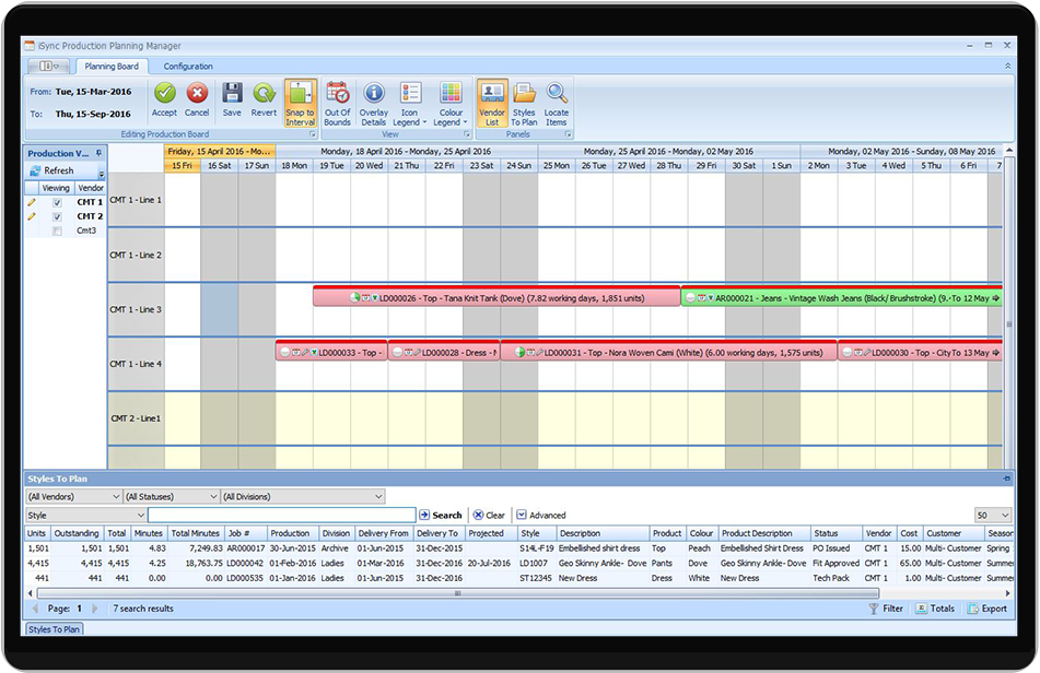 Sync Software - Utilize Sync's production planning board