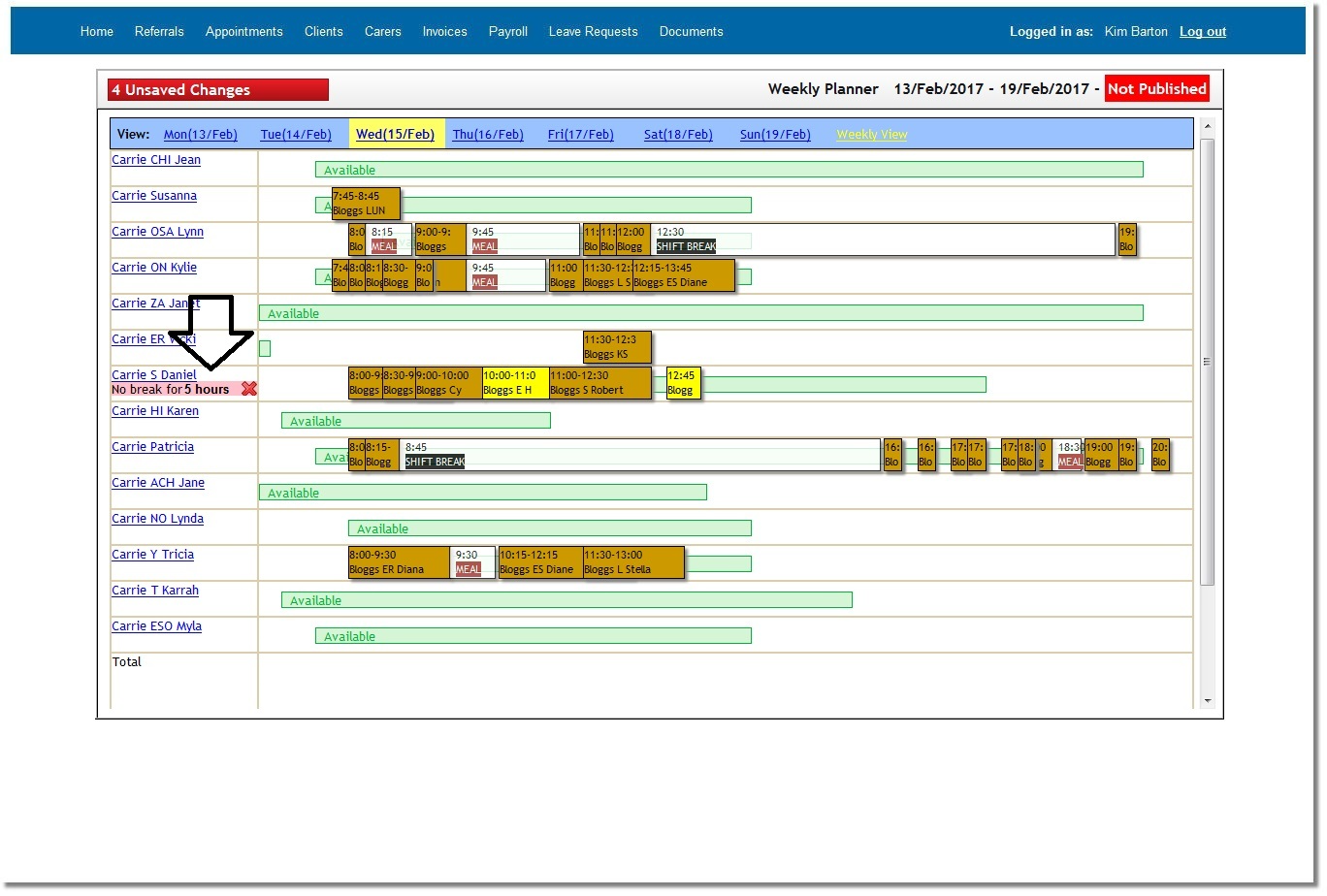 TurnPoint Software - Track meal breaks / shift breaks