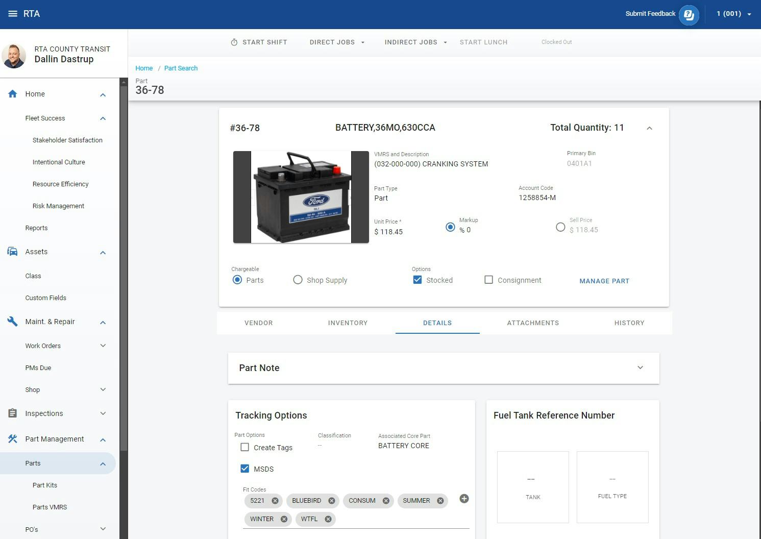 RTA Software - Parts Inventory - Run a full inventory. Know part activity, and always keep adequate inventory on hand. Follow trends, track Vendor details, use Purchase Orders and approval processes to have the parts you need, when you need them.