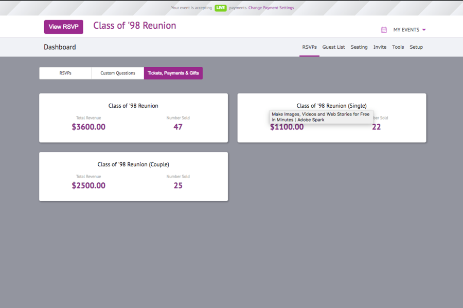 RSVPify tickets, payments & gifts screenshot