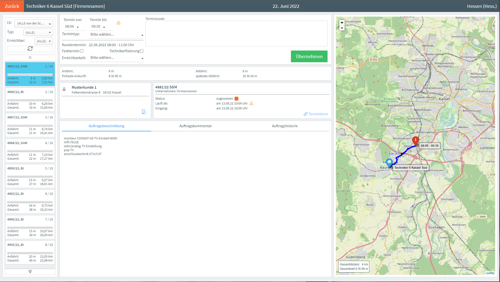 COMP4 Taskfinder - Finds open orders near your field workers current location