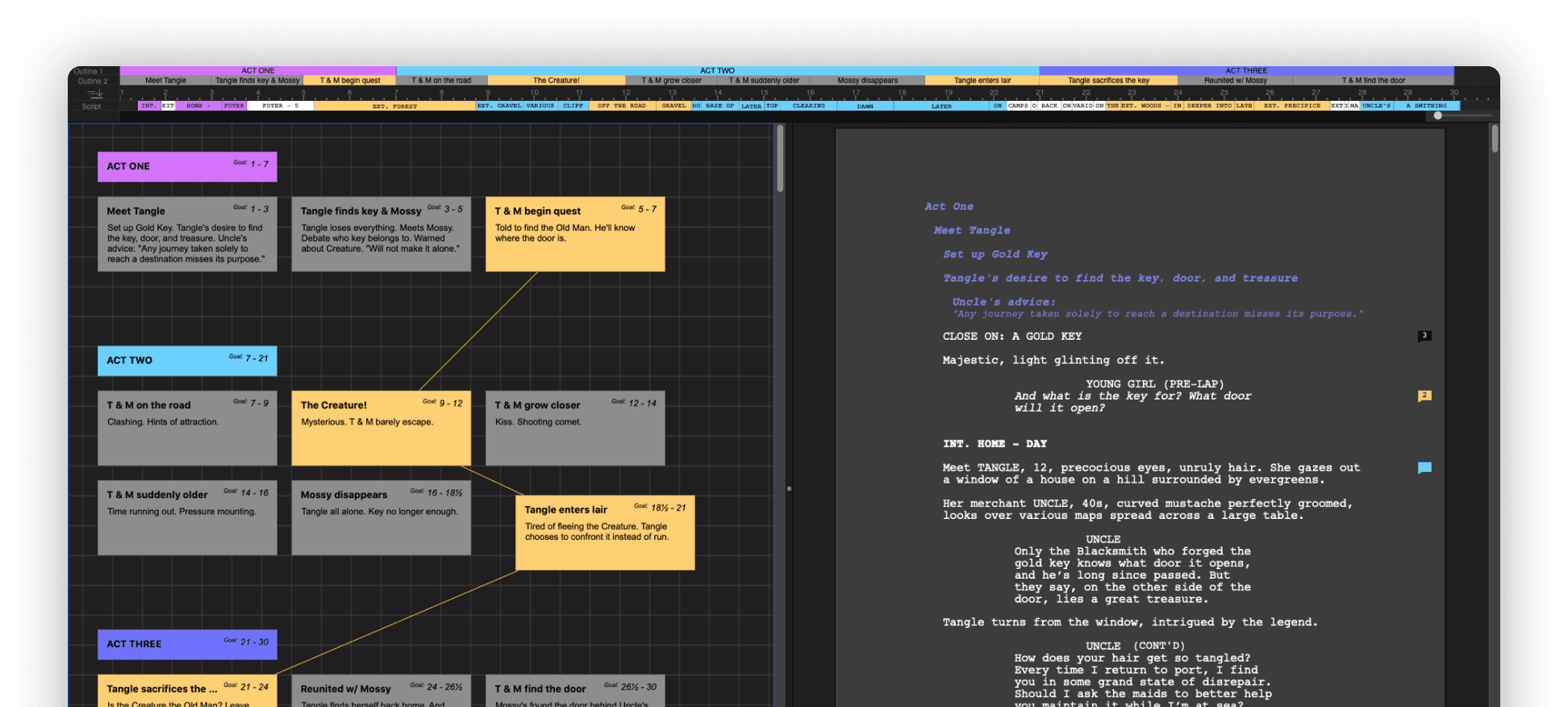 final draft beat board and script view at same time
