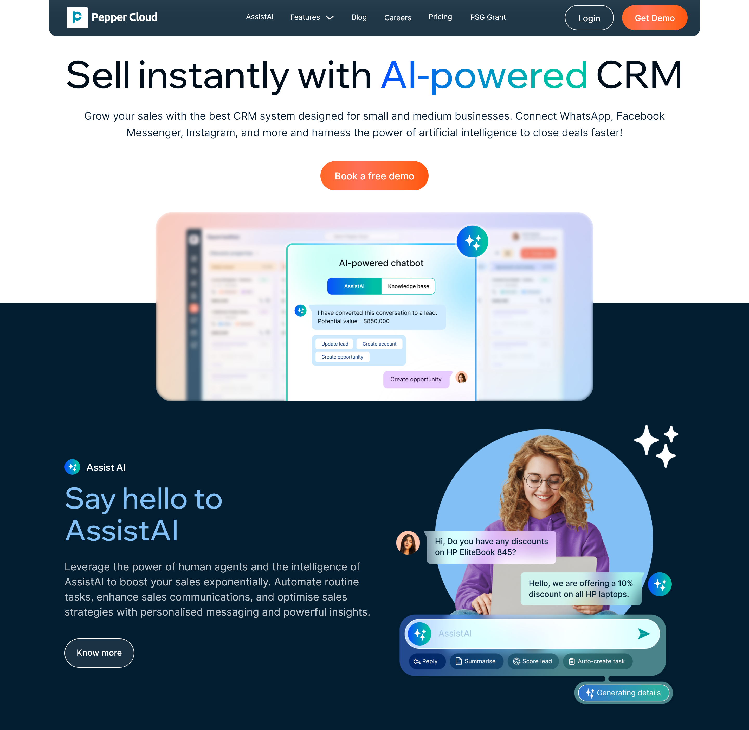 Pepper Cloud CRM screenshot: Best AI-powered CRM - Pepper Cloud