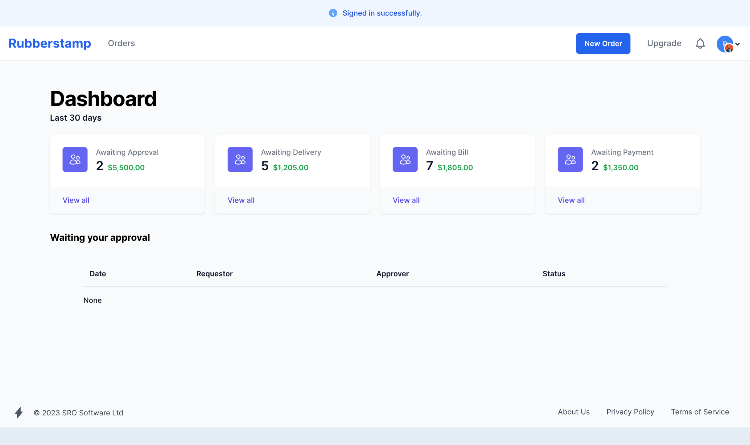 Rubberstamp.io screenshot: Rubberstamp.io dashboard