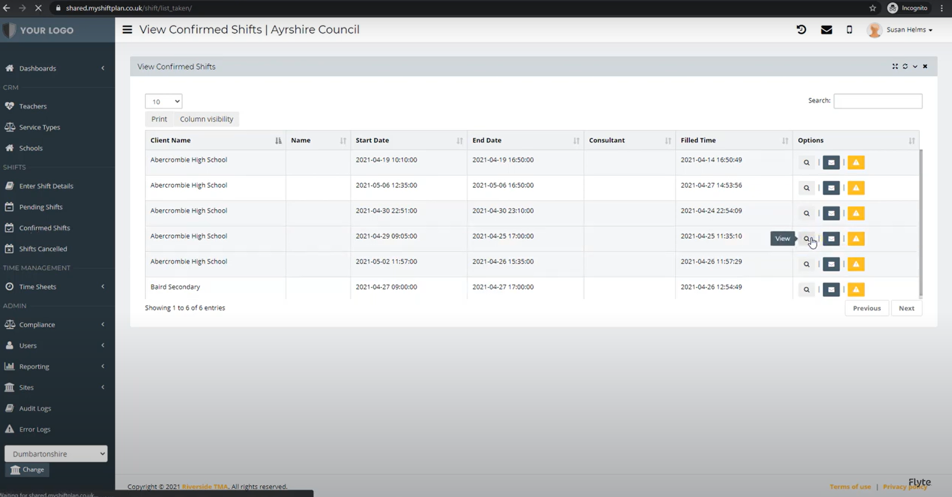 ShiftPlan Software - ShiftPlan confirmed shifts