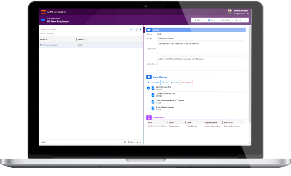 DocTract training screenshot
