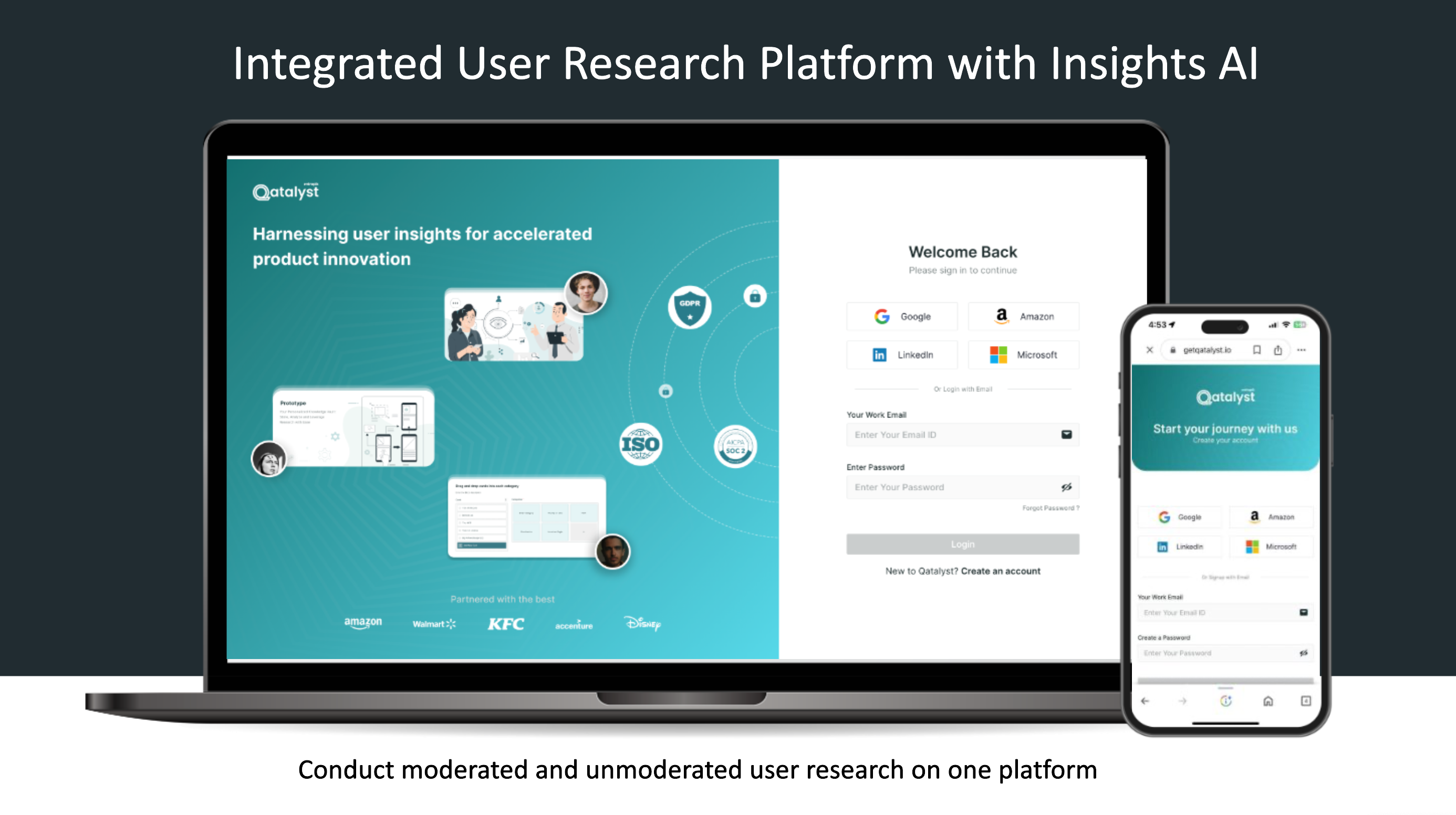 Conduct moderated and unmoderated user research on one platform​