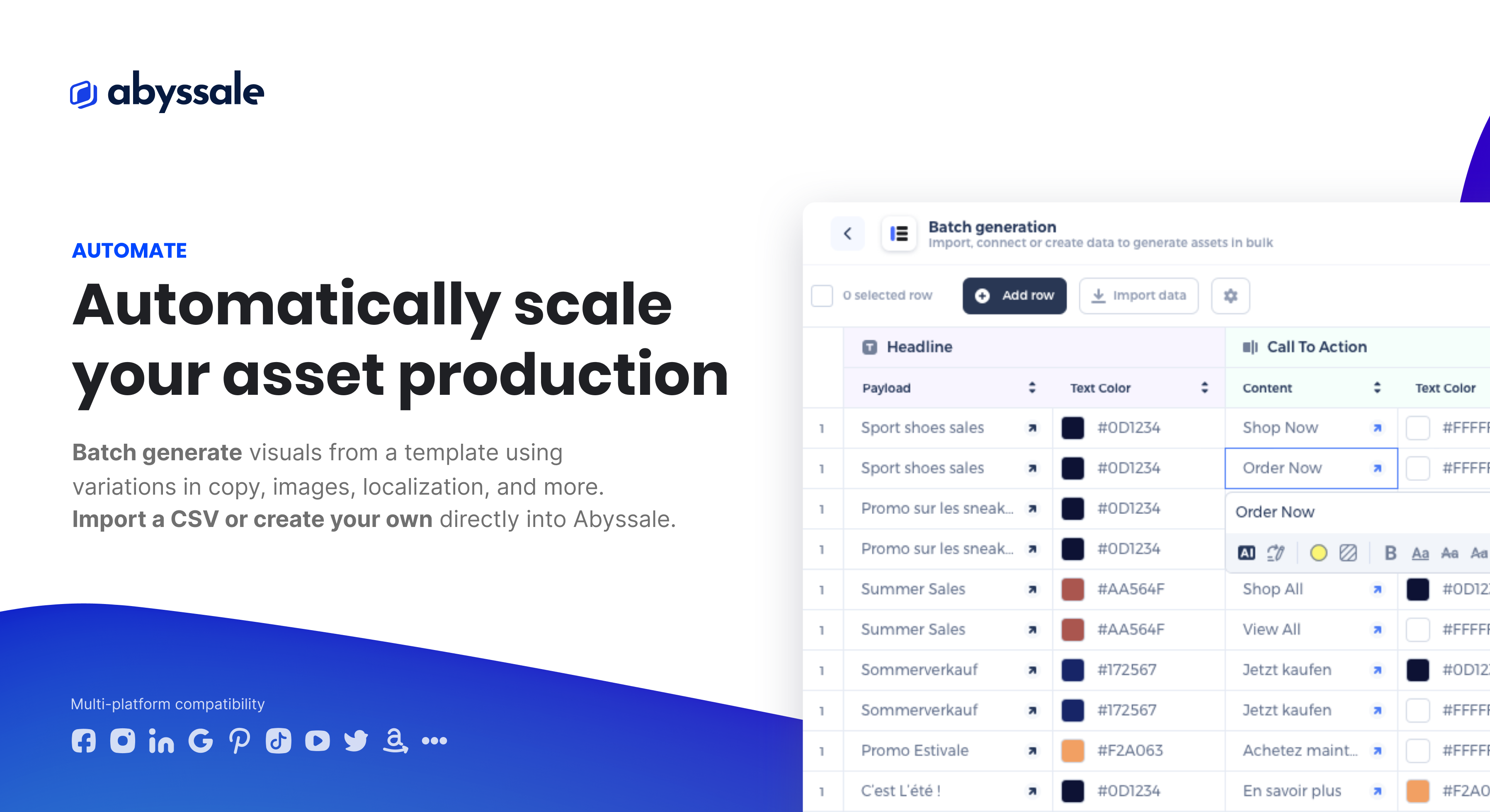 Abyssale - Automatically scale your visual asset production