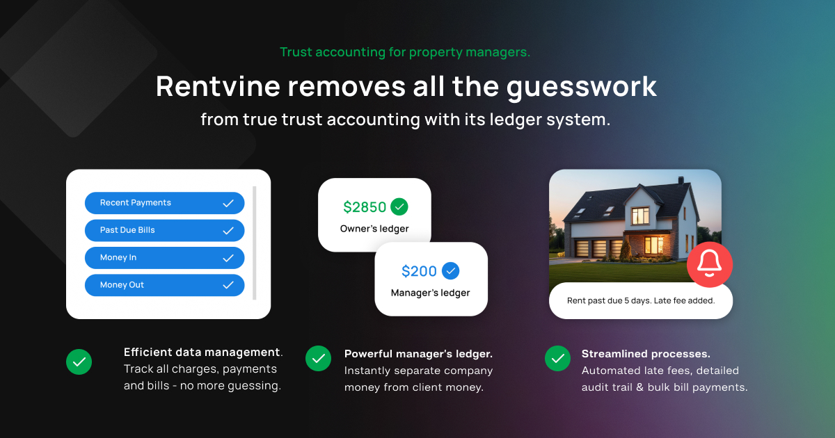 Rentvine screenshot: Rentvine accounting