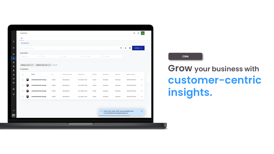 Deployteq screenshot: CRM