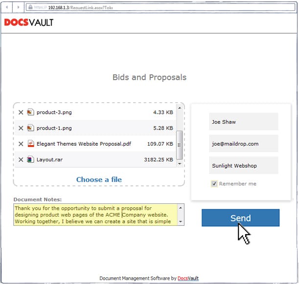 Docsvault Software - Collect documents with Document Request Links