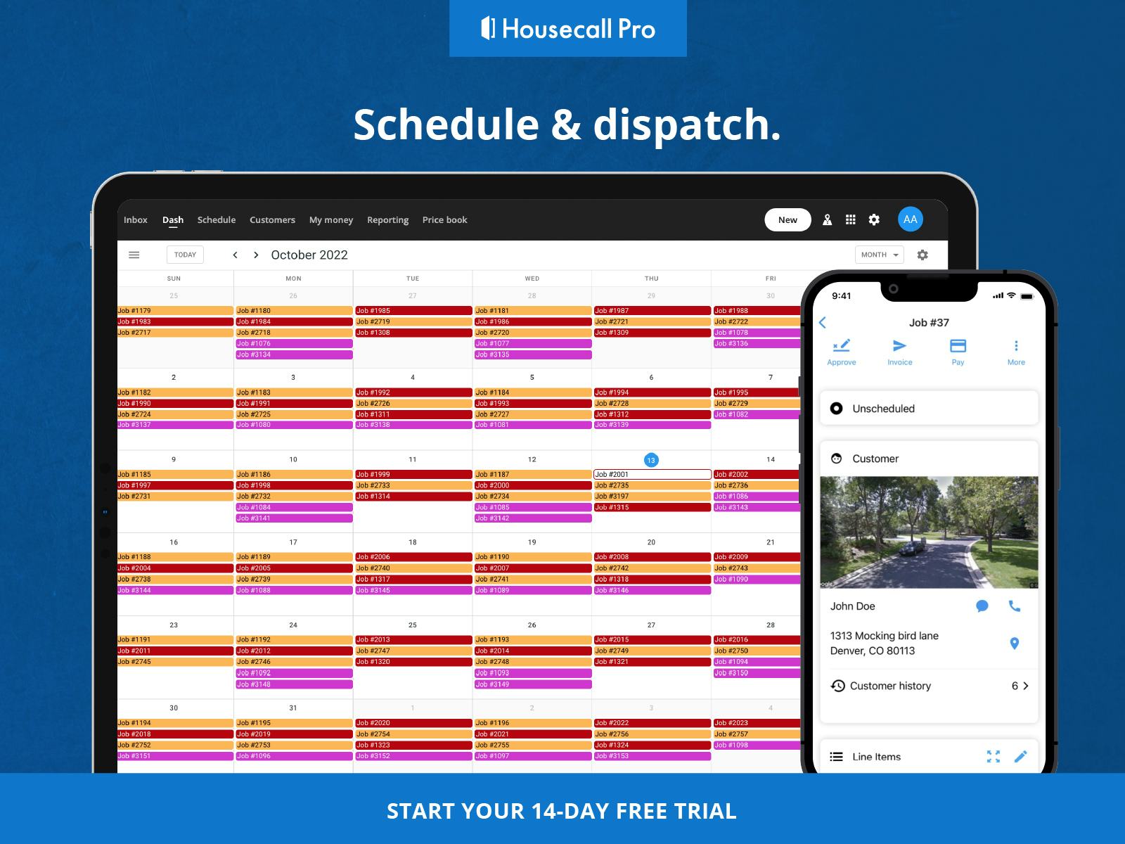 Housecall Pro Software - Drag-and-drop scheduling & technician dispatching help keep your business organized.