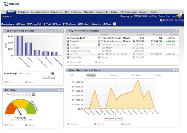 NetSuite OneWorld screenshot: Netsuite - Accounting Application