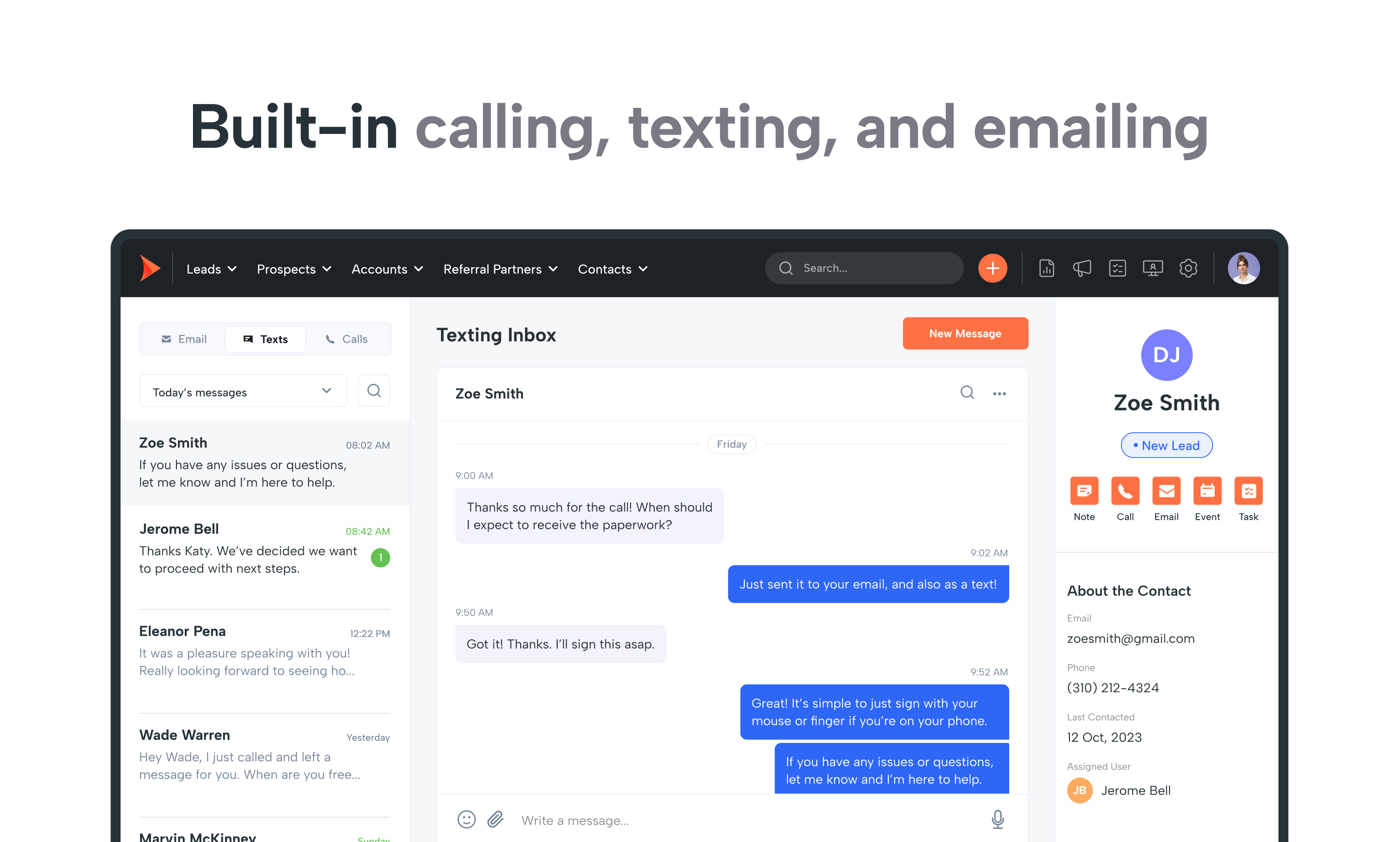 Shape Software - Built-in Call, Text, Email