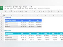 Google Sheets Software - Google Sheets expenses overview