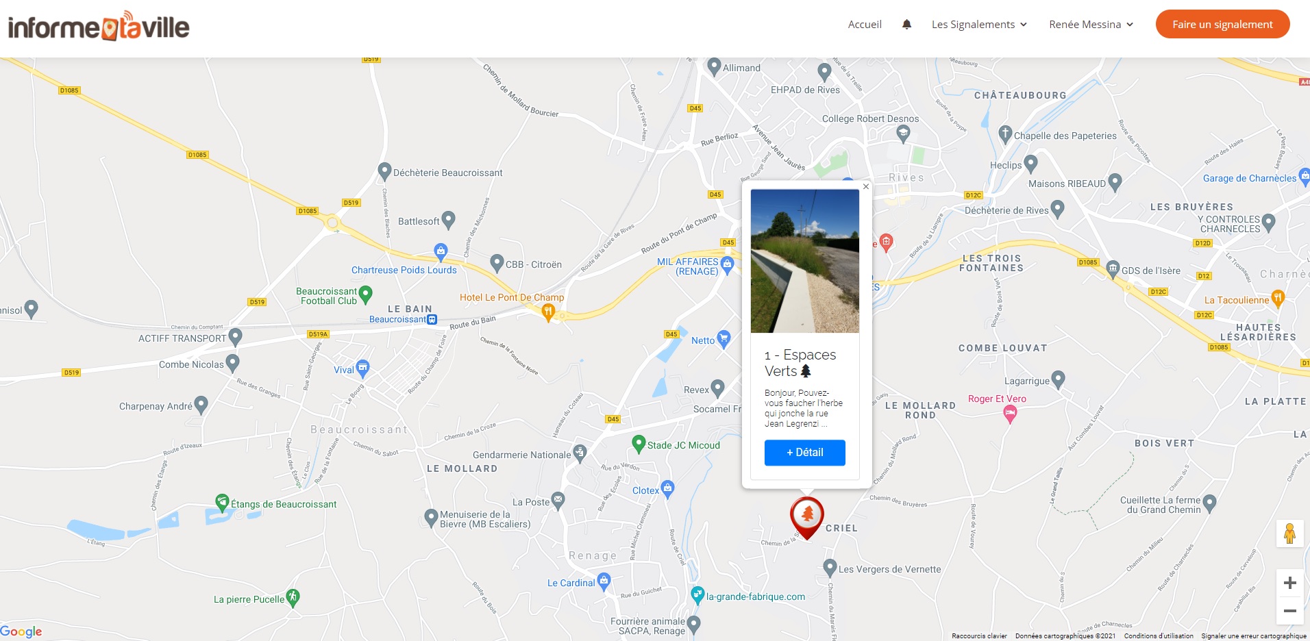 informe ta ville screenshot: Overview of reports