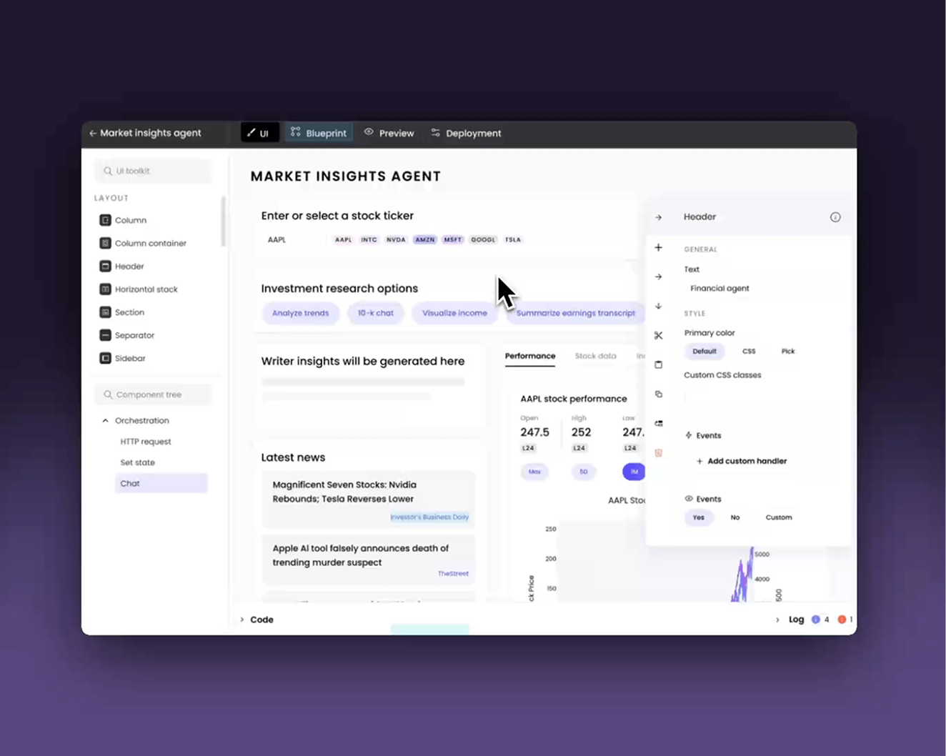 WRITER screenshot: Enable frictionless collaboration where IT tackles technical complexity and business defines logic—all in one shared development environment.