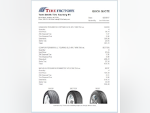 TireShop Software - Select multiple tires to quote with all taxes and fees included in the price