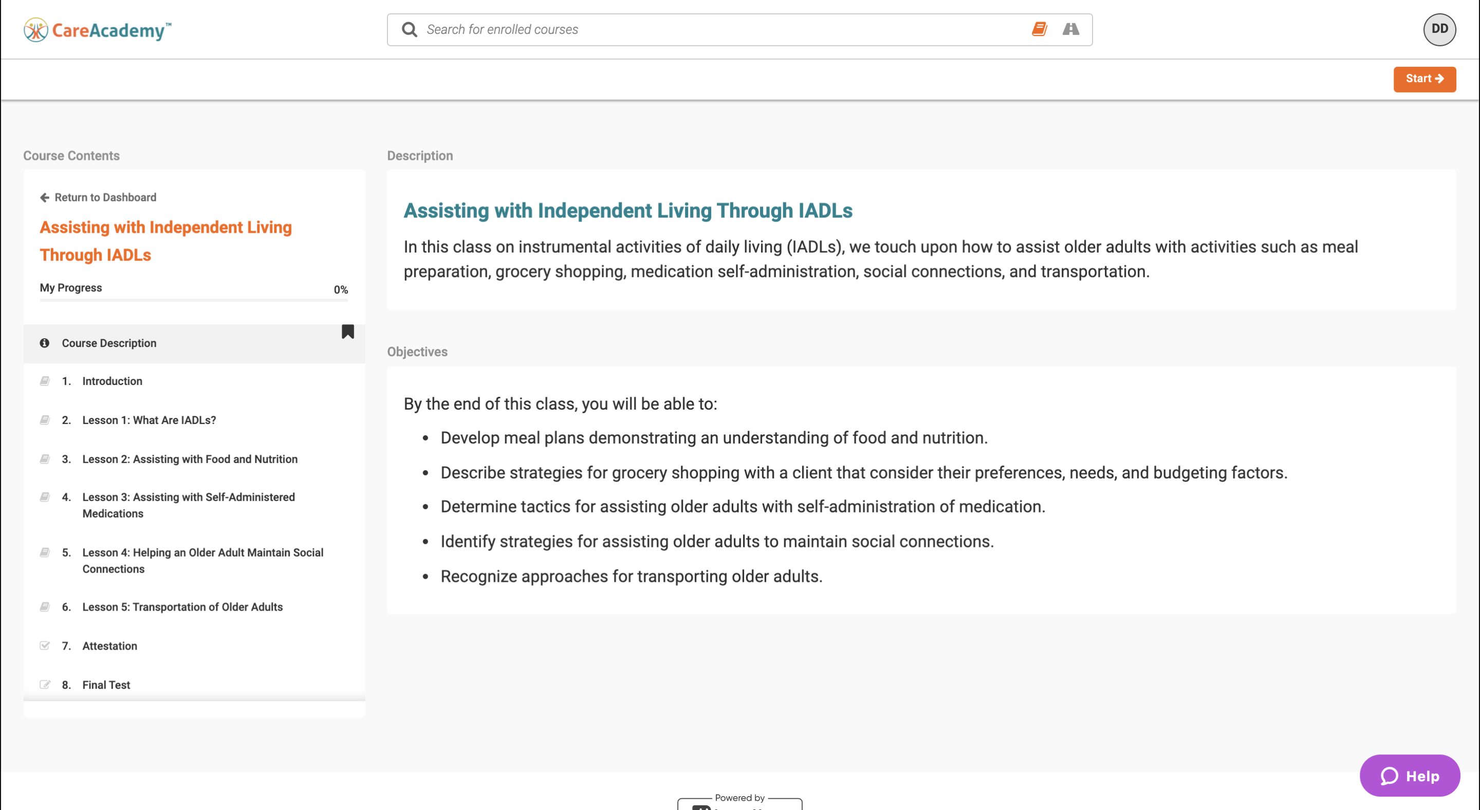 CareAcademy screenshot