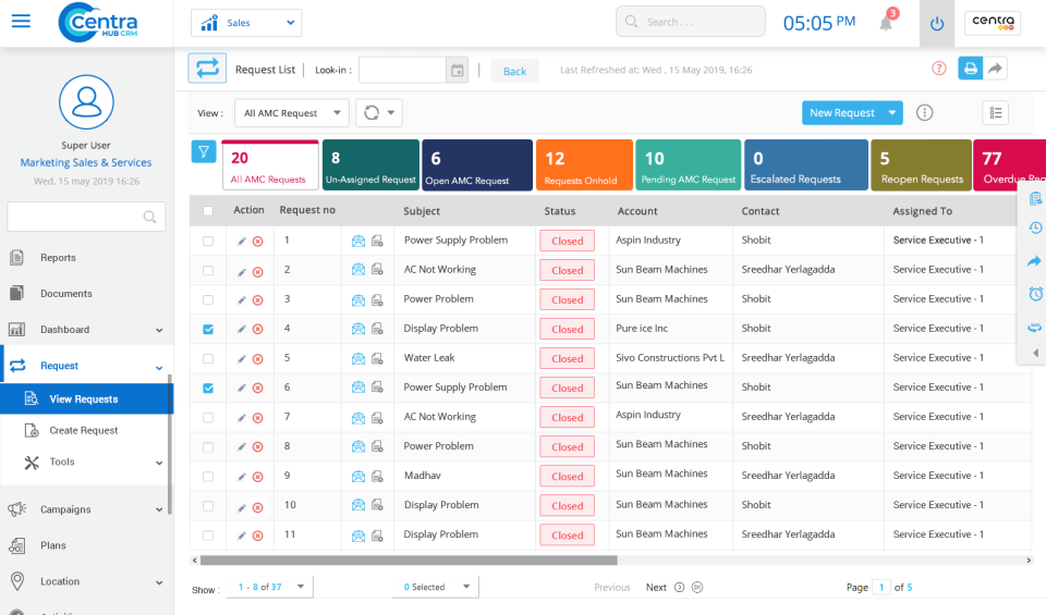 CentraHub CRM Software - Centra Hub CRM ticket management
