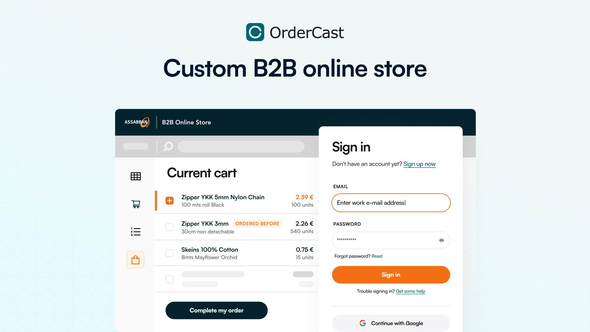 Customer B2B Online Store by OrderCast