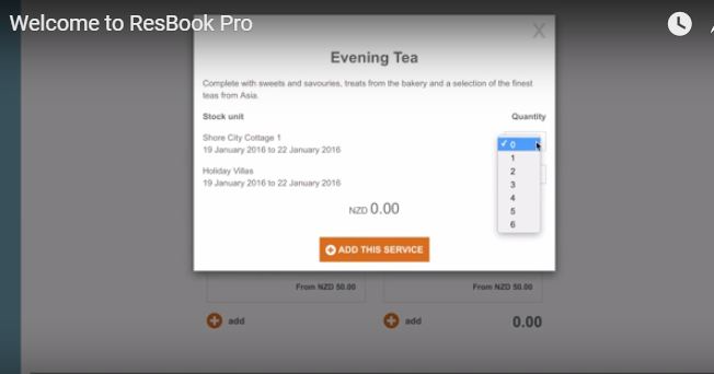 ResBook VR screenshot: ResBookPro - Create promotional codes and upsell activities