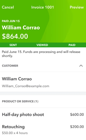 QuickBooks Money Software - QuickBooks Money invoice