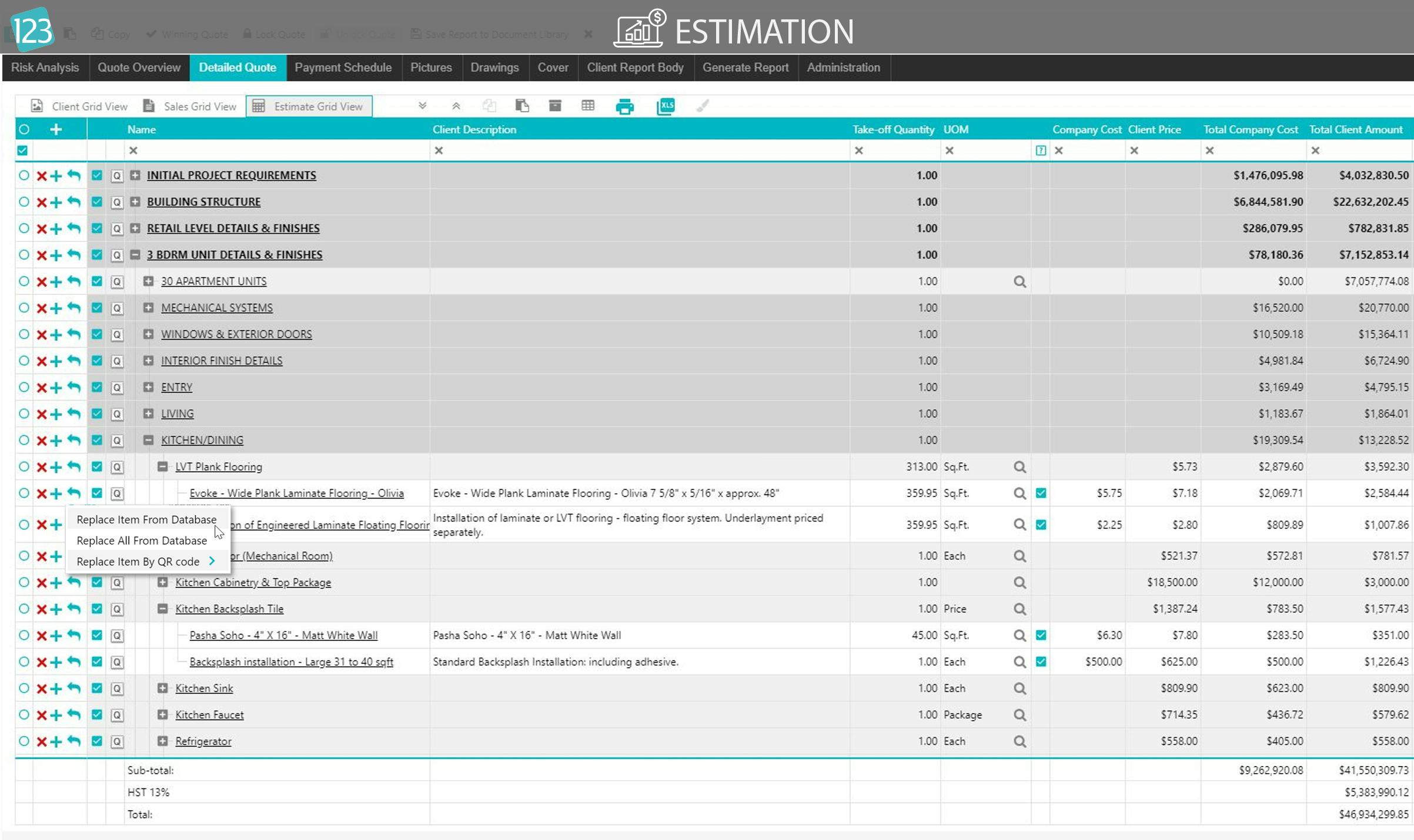 123worx Software - Estimating