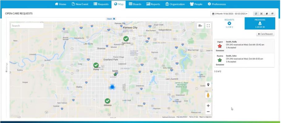 CareRouter maps