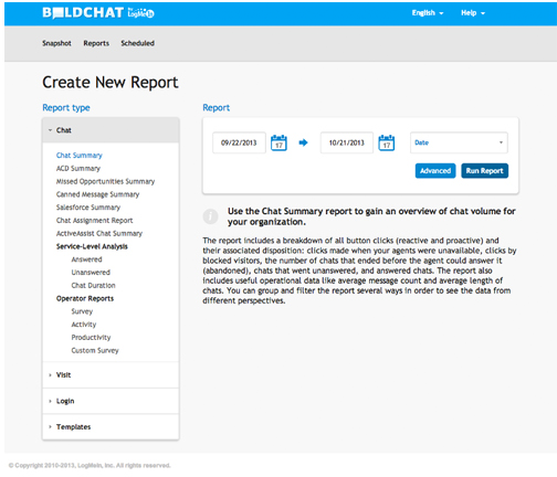 Generate new reports