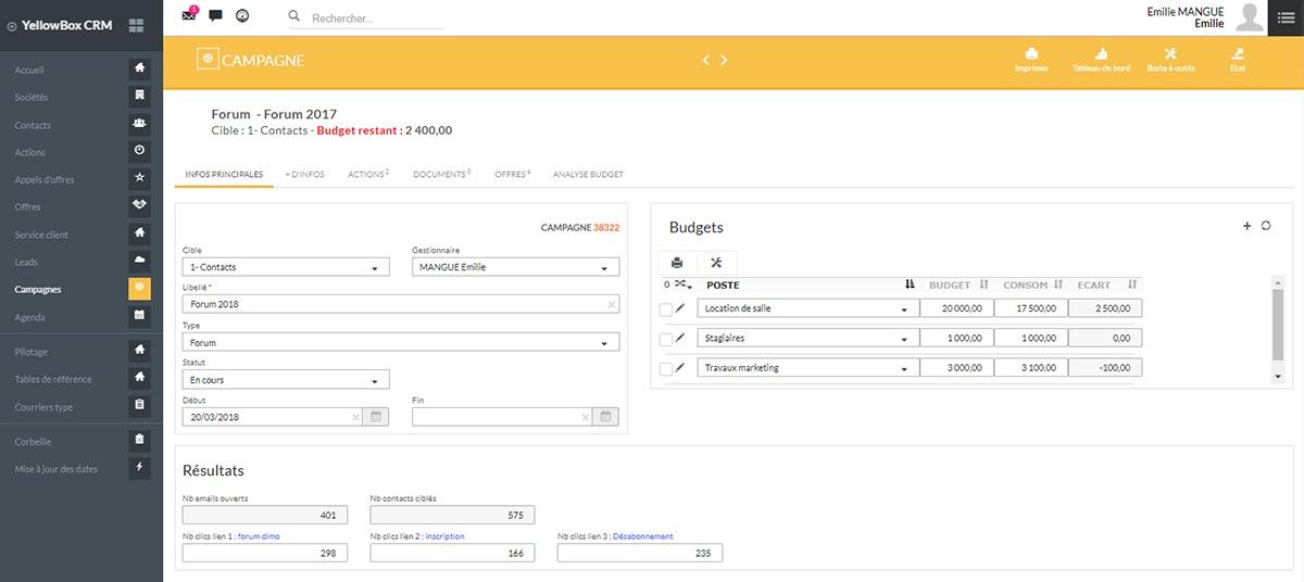 Yellowbox CRM screenshot: Yellowbox CRM optimization