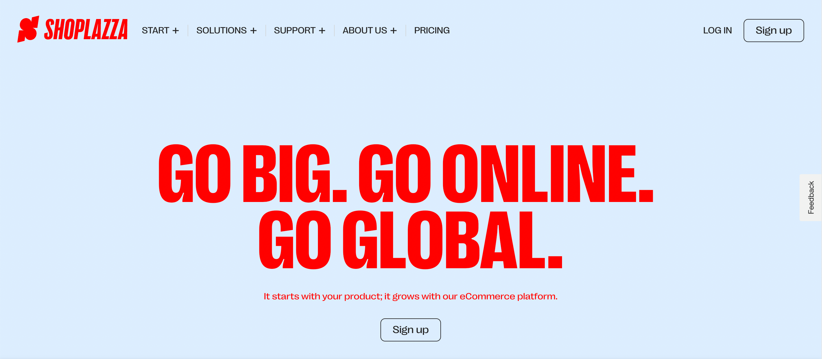 Shoplazza screenshot: Shoplazza Homepage