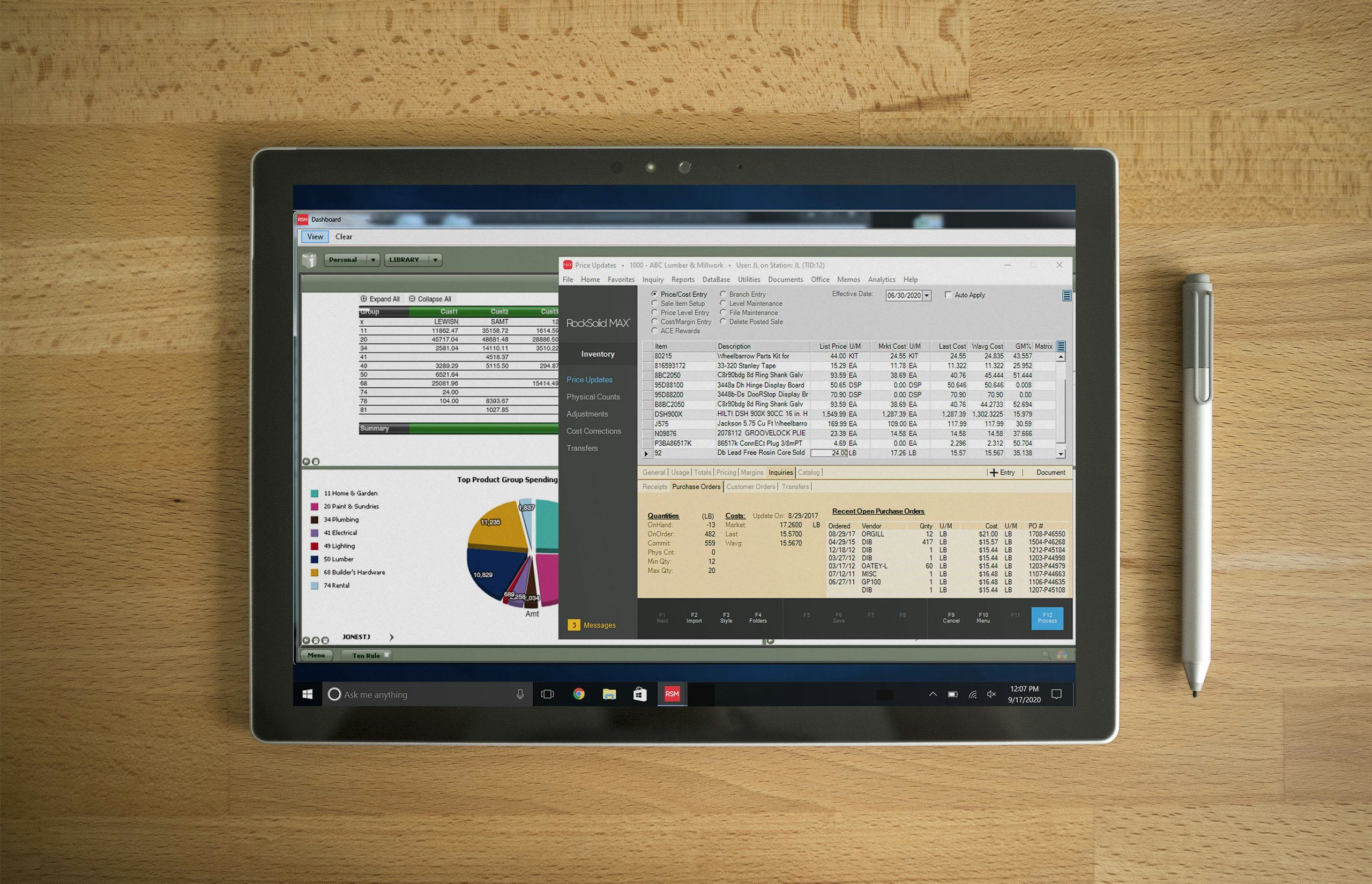 RockSolid MAX Software - RockSolid MAX Tablet View