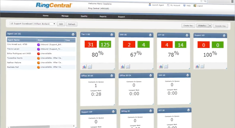 RingCentral Contact Center screenshot: Flexible, user-friendly analytics