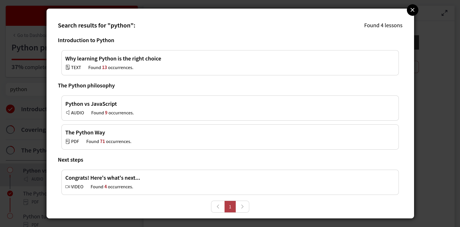 Omnisearch screenshot: Omnisearch results