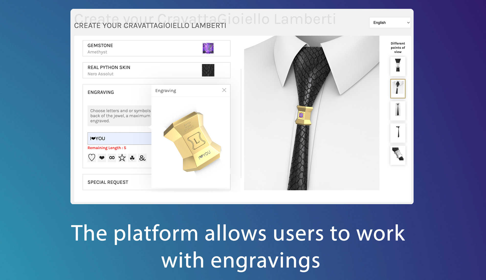 The platform allows users to work with engravings