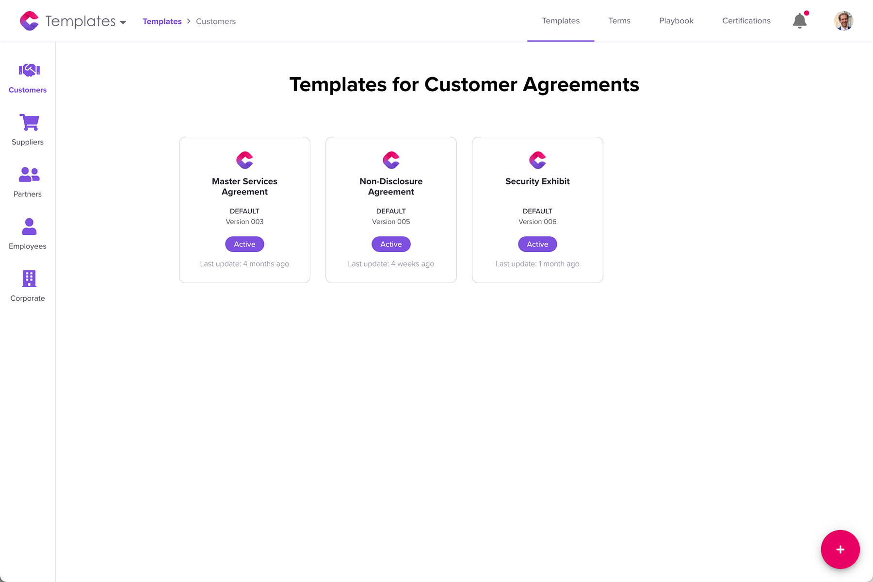 Manage your templates and contracts.