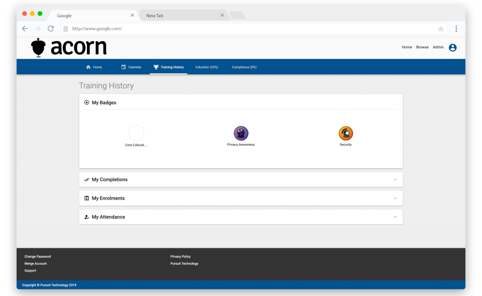 Acorn Software - Acorn training history